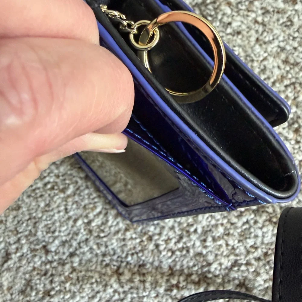 kate spade Iridescent Blue-Purple Card Holder with Gold Keyring